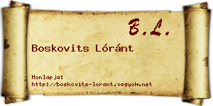 Boskovits Lóránt névjegykártya