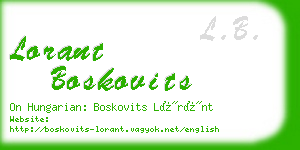 lorant boskovits business card